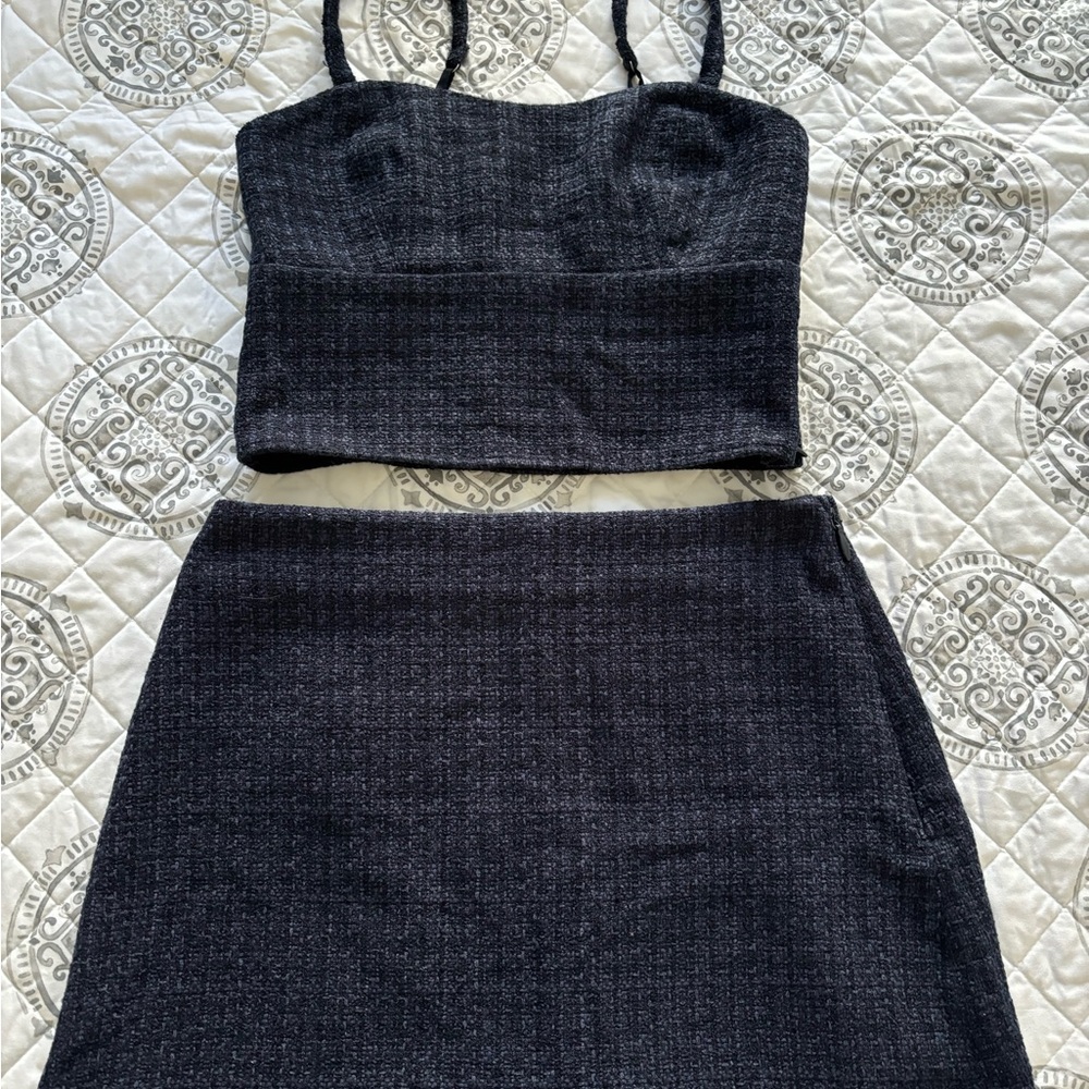 Abercrombie & Fitch Blue Tweed Skort Set